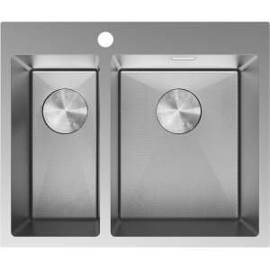 Mexen Flexo кухненска мивка от стомана с 1, 5 отделения 610 x 510 mm, инокс HC - 6446611500-01HC (6446611500-01HC) Мивка за вграждане