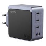 UGREEN Мрежово зарядно UGREEN X565 Nexode Air, 100W, 5A, 1 x USB-A - 3 x USB-C, Сиво (X565)