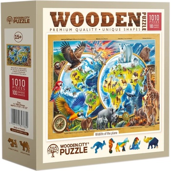 Wooden City Дървен пъзел Wooden City, 1010 части - Дивите животни на планетата (NB 0820-XL)