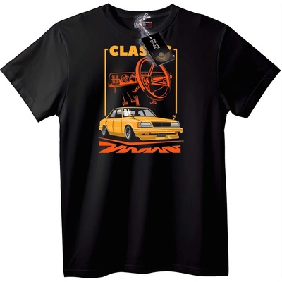 NOONEBRAND Тениска Класически ретро автомобил - 2XL, Black