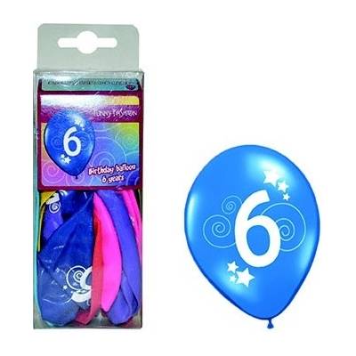 Balónky s číslem 6 barevné