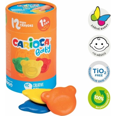 Carioca voskovky Baby Teddy 12 ks