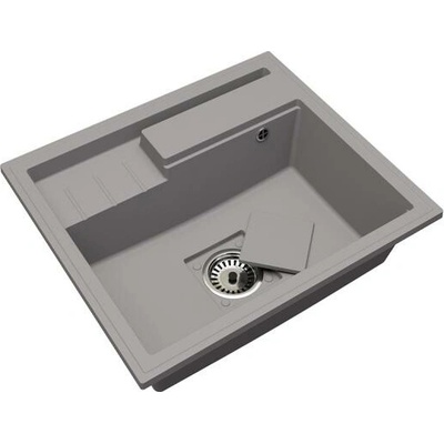 DobreSny Granitový dřez ELITE 6052 ŠEDÝ 60 x 52 x 21,5cm