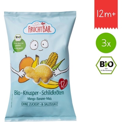 FruchtBar BIO Křupky Želvy - Kukuřice mango a banán 3 x 30g