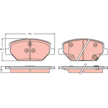 Sada brzdových platničiek kotúčovej brzdy TRW GDB2185 GDB2185