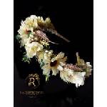 Radi handmade Диадема с изкуствени бледо жълти маргаритки (568)