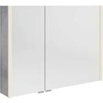 SAPHO Alix - Огледален шкаф с LED осветление 96x70x18 см, 2 врати, сребрист дъб AX196-0011 (AX196-0011)