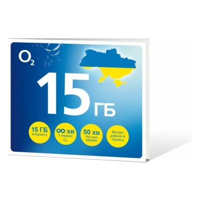 O2 Předplacená karta GO UKRAJINA 15 GB