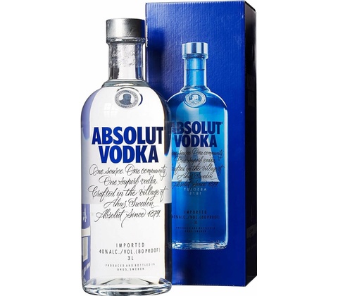 Absolut Vodka 40% 3 l (kartón)