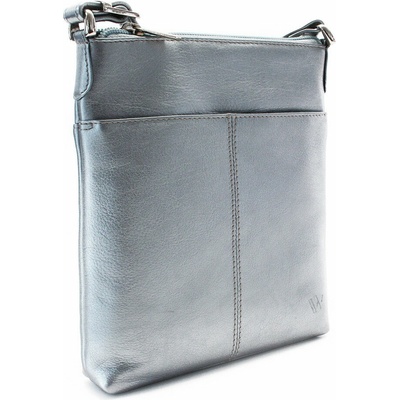 Arwel kožená strieborná crossbody kabelka Jenny