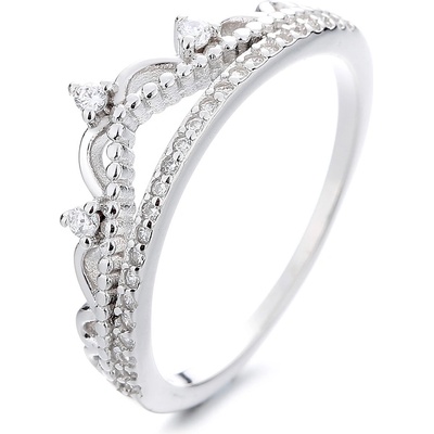 DELIS Сребърен пръстен от проба 925, jw893, модел с корона, с родиево покритие (jw893)