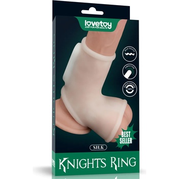Image 1 of Lovetoy Vibrating Silk Knights Ring with Scrotum Sleeve