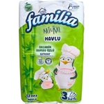  FAMILIA Natural Кухненска хартия с органичен бамбук, 12 бр. рула