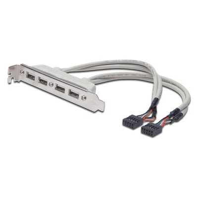 DIGITUS záslepka slotu s 4 USB portami / kábel 2x 10 Pin / 0.25m AK-300304-002-E