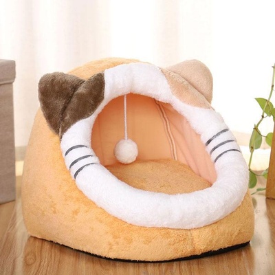 Хралупа за котки с играчка топче 48 х 48 х h40 см, Бежова (4037)