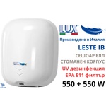 Ideal Lux Leste ib Стенен сешоар за ръце с uv дезинфекция и epa e11 филтър, бял стоманен корпус (lux-leste-ib)