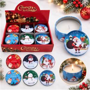  КОЛЕДНА СВЕЩ В МЕТАЛНА КУТИЯ 6.5СМ (И02-28229)