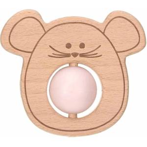 Lassig Дървена гризалка Lassig - Little Chums Mouse, розова (1313005725)