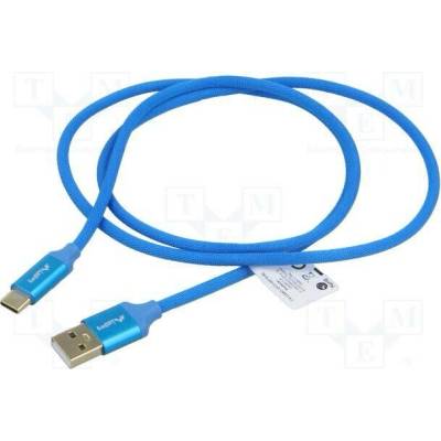 Lanberg CA-USBO-22CU-0010-BL USB 2.0, USB A vidlice, USB C vidlice, zlacený, 1m, modrý