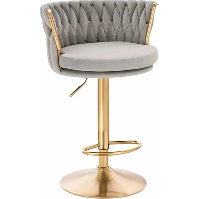 LuxuryForm Design Lyon Velur na zlatom tanieri svetlo šedá