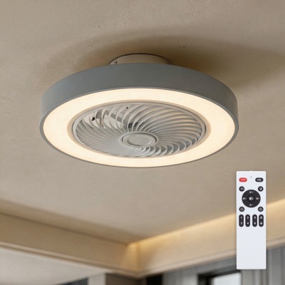 Brilagi - LED осветително тяло с вентилатор и регулиране на яркостта, 38W/230V, Ø 50 см, сиво + дистанционно управление (BG4032)