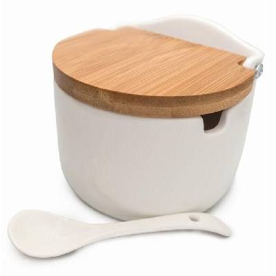 Nerthus Порцеланов канистер за сол с капак и лъжица (VB-FIH-560)