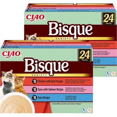 Ciao Bisque Krémová polévka s kuřecím, hovězím, tuňákem a lososem 44 x 40 g
