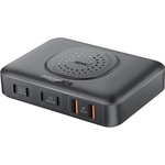 Promate Зарядна станция за 7 устройства ProMate POWERBASE-GANFast 100W, 15W Wireless charger -Черна - phoneplay - 299,91 лв