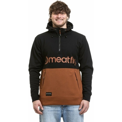 Meatfly technická mikina Tason Black / Brown Sugar | Černá
