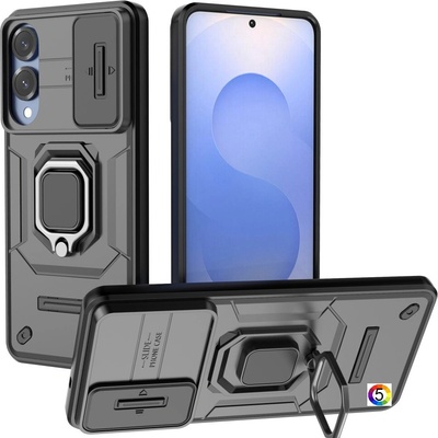 Samsung Galaxy S25 Edge Magnetic Case Lens /Kickstand PC + TPU Удароустойчив Ring Holder Калъф и Протектор