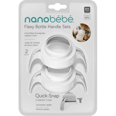 Nanobebe Дръжки за силиконови бутилки Nanobebe - 2 броя, бели (31673)