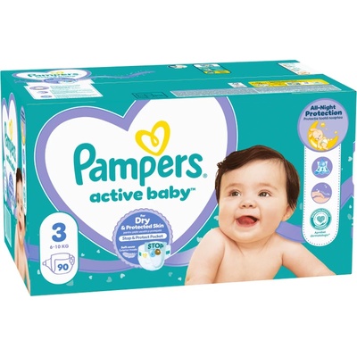 Pampers 9% ДДС Active Baby Размер 3, пелени, GP S3, 90 бр (8001090949455)