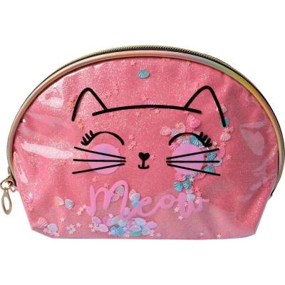 Clayre & Eef toaletní taška kočička Meow růžová