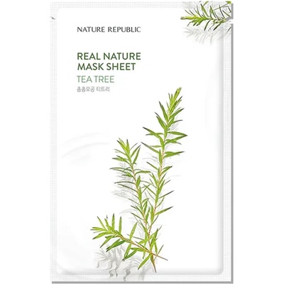 Nature republic Real Nature Tea Tree Sheet Mask - Успокояваща маска за лице с чаено дърво 1бр/23мл