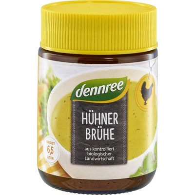Dennree Kuřecí vývar se 14% kuřecího masa bio 130 g