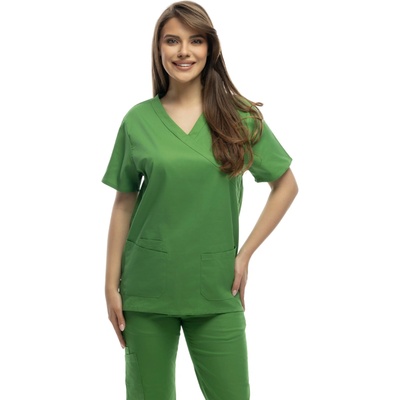 Медицински екип Lisa Green - памучен, еластичен, зелен (B9150GR)