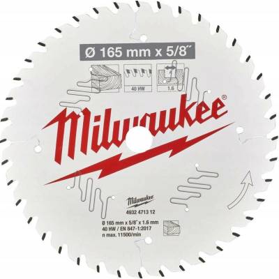 MILWAUKEE Pilový kotouč na dřevo 165 mm 40 zubů 4932471312