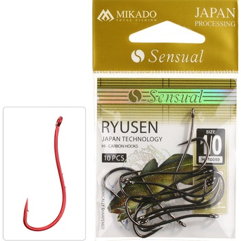 MIKADO HOOK SENSUAL RYUSEN W/RING RED vel.8 10 ks
