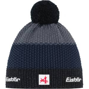 Eisbär Зимна шапка (beanie) Eisbär Star Pompon Ski Austria Beanie - Black / Dark Cobalt / Anthracite - размер One Size (904-5502-0211)