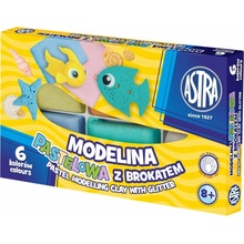 Astra Plastelína s trblietkami 6 farieb