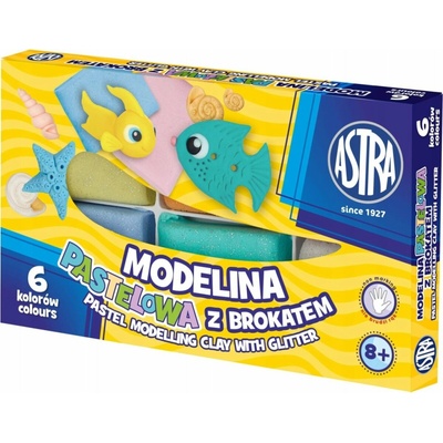 Astra Plastelína s trblietkami 6 farieb