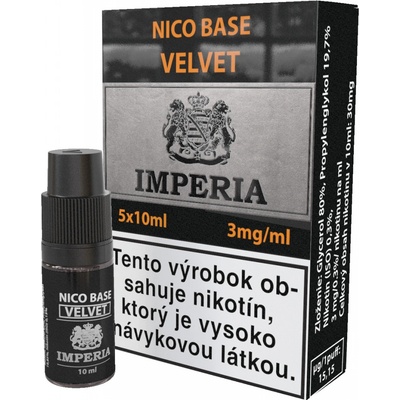 Imperia Nikotinová báza Velvet PG20/VG80 3mg 5x10ml