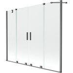 Mexen Velar Duo двойно плъзгащ се параван за вана 190 x 150 cm, прозрачен, полиран в цвят gun gray - 896-190-000-02-66 (896-190-000-02-66)