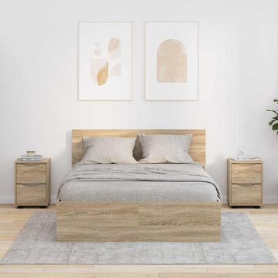 vidaXL Нощни маси 2 pcs Сонома дъб 30, 5 x 30 x 43 см Инженерно дърво (888802)