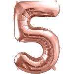 Party Deco Фолиев Балон Цифра, Розово Злато - 86см - 5 (fb1m-5-019r)