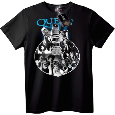 NOONEBRAND Тениска с лого на Queen и китара - 2XL, Black