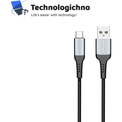 DeTech Кабел DeTech DE-43c2 Type-C 2m Black (40261)