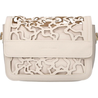 Laura Biaggi dámska koženková crossbody kabelka béžová Shelly béžová