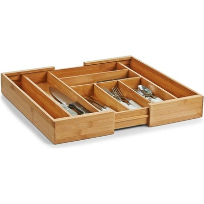 ZELLER Nastavitelná vložka na příbory, bambus, 35-58 × 43 × 6,5 cm