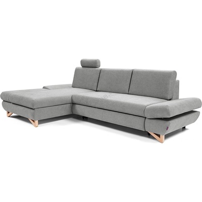 Laski Разтегателен ъглов тапициран диван avesta с ракла, ляв, сив (lk0004)